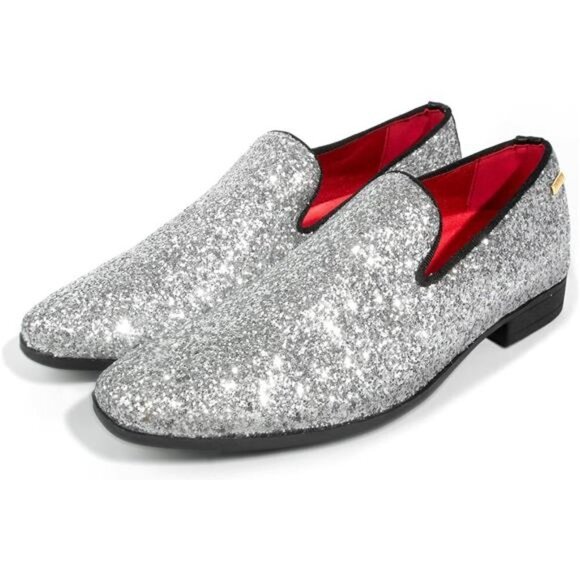 Men\'s Slip-On Loafers Driving Shoes Tuxedo Suit Elegant Practical Style Glitter main image 5
